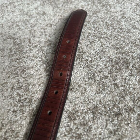 Oil Tan Cowhide Striated Belt 36 - Picture 5 of 7